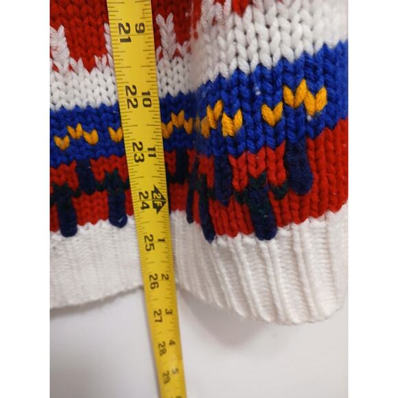 Vintage Handmade Knit Fair Isle Nordic Sweater Sz S/M Boho Granny Ski Lodge Art - Picture 10 of 16
